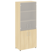 Шкаф высокий широкий (2 низких фасада ЛДСП + 2 средних фасада стекло) Yalta LT.ST-1.2 акация лорка